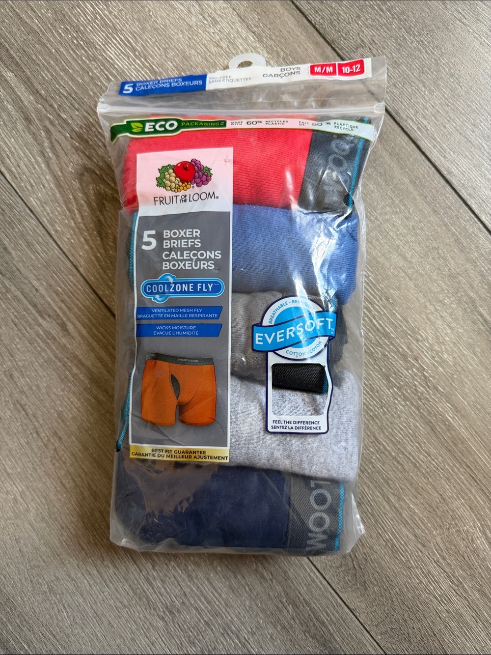 Fruit of the Loom Men's 5-Pack Boxer Briefs - Red, Blue, Gray, Navy
